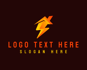 Thunderbolt - Lightning Bolt House logo design