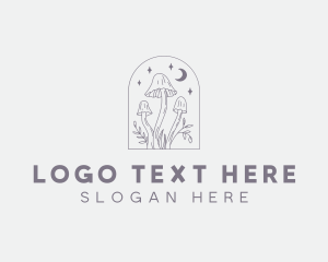 Organic - Magical Mushroom Plant logo design