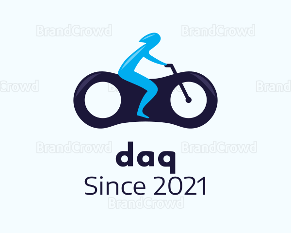 Blue Futuristic Motorbike Logo