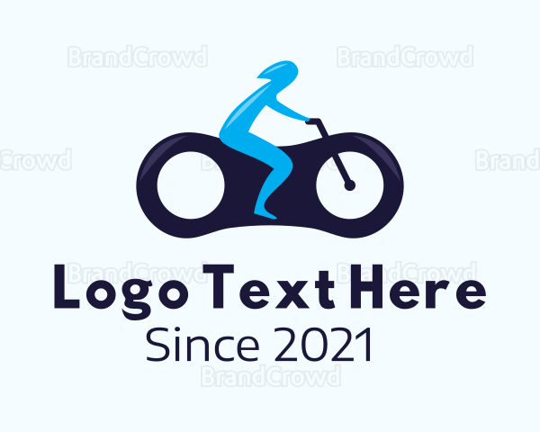 Blue Futuristic Motorbike Logo