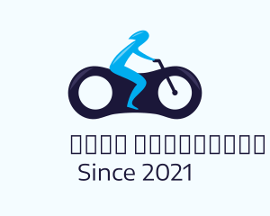 Racing - Blue Futuristic Motorbike logo design
