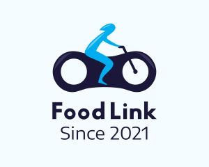 Blue Futuristic Motorbike logo design