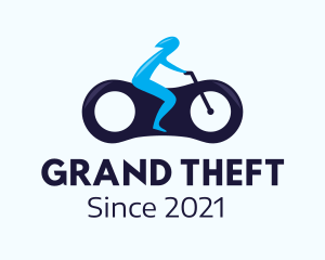 Garage - Blue Futuristic Motorbike logo design