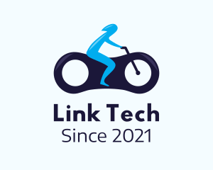 Blue Futuristic Motorbike logo design