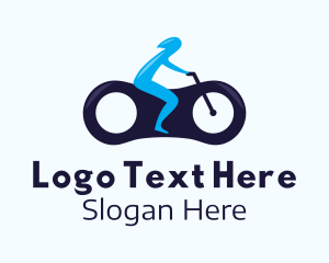 Blue Futuristic Motorbike Logo