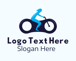 Blue Futuristic Motorbike Logo