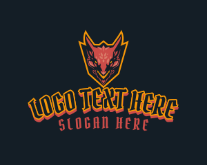 Clan - Red Dragon Face logo design