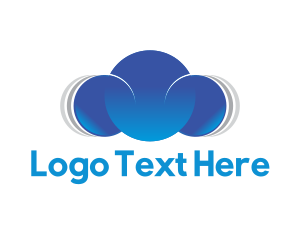 Round - Round Blue Cloud logo design