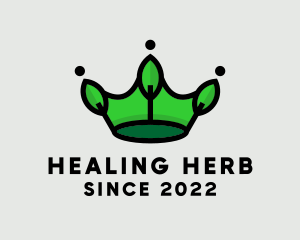 Leaf Herb Crown  logo design