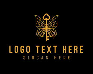 Golden - Golden Luxe Butterfly Key logo design