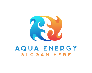 Hydropower - Fire Fuel Sustainable Energy logo design