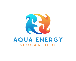 Hydropower - Fire Fuel Sustainable Energy logo design