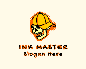 Tattooist - Skull Cap Graffiti logo design