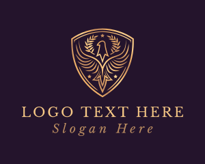 Gold - Gold Phoenix Shield logo design