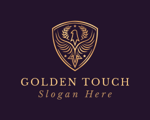 Gold - Gold Phoenix Shield logo design