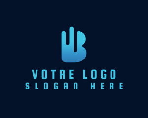 Digital Network Letter B Logo