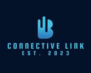 Network - Digital Network Letter B logo design