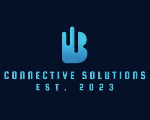 Network - Digital Network Letter B logo design
