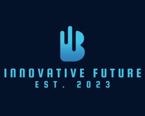 Future - Digital Network Letter B logo design