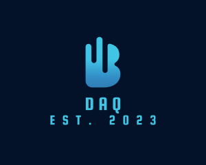 Futuristic - Digital Network Letter B logo design