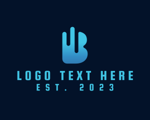 Server - Digital Network Letter B logo design