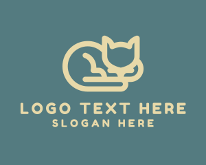 Kitten - Yellow Cat Pet logo design