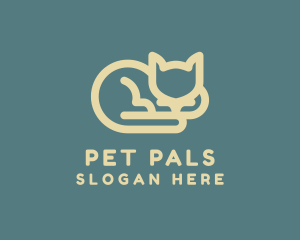 Yellow Cat Pet  logo design