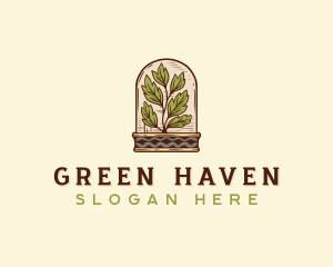 Plant Glass Garden logo design