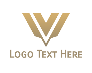Sandblast - Gold Modern V logo design