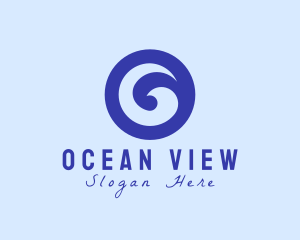 Ocean Wave Swirl Vortex logo design