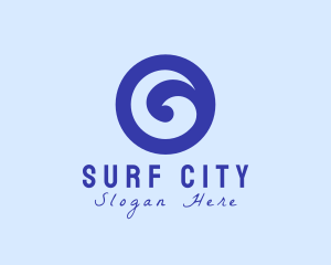 Ocean Wave Swirl Vortex logo design