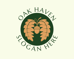 Oak - Acorn Nut Agriculture logo design