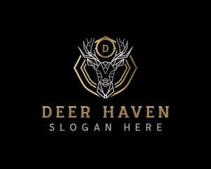 Geometric Deer Buck logo design