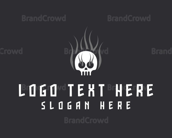 Hot Burning Skull Logo