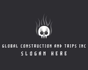 Halloween - Hot Burning Skull logo design