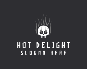 Hot Burning Skull  logo design