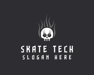 Hot Burning Skull  logo design