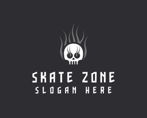 Hot Burning Skull  logo design