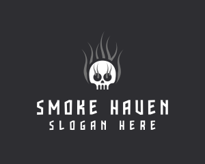 Hot Burning Skull  logo design