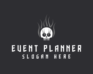 Smoke - Hot Burning Skull logo design
