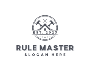 Ruler - Home Repair Hammer logo design