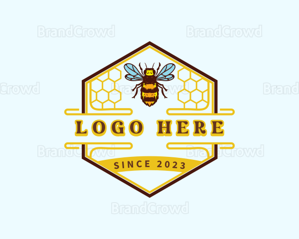Honeycomb Bee Bumblebee Logo