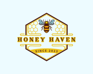 Honeycomb Bee Bumblebee logo design