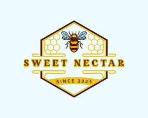 Honeycomb Bee Bumblebee logo design