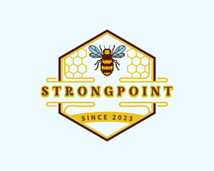 Wasp - Honeycomb Bee Bumblebee logo design