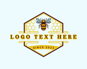 Flying - Honeycomb Bee Bumblebee logo design