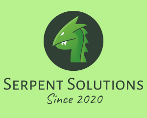 Serpent - Green Dragon Creature logo design