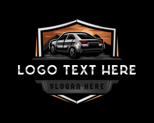 Garage - Car Shield Sunset logo design