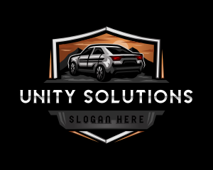 Car Shield Sunset logo design