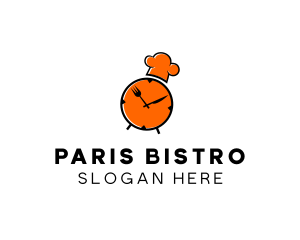 Clock Restaurant Chef logo design